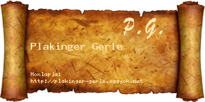 Plakinger Gerle névjegykártya